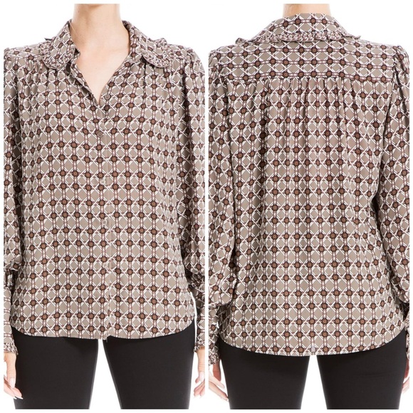 Max Studio Deep Cuff Long Sleeve Blouse - Picture 2 of 11
